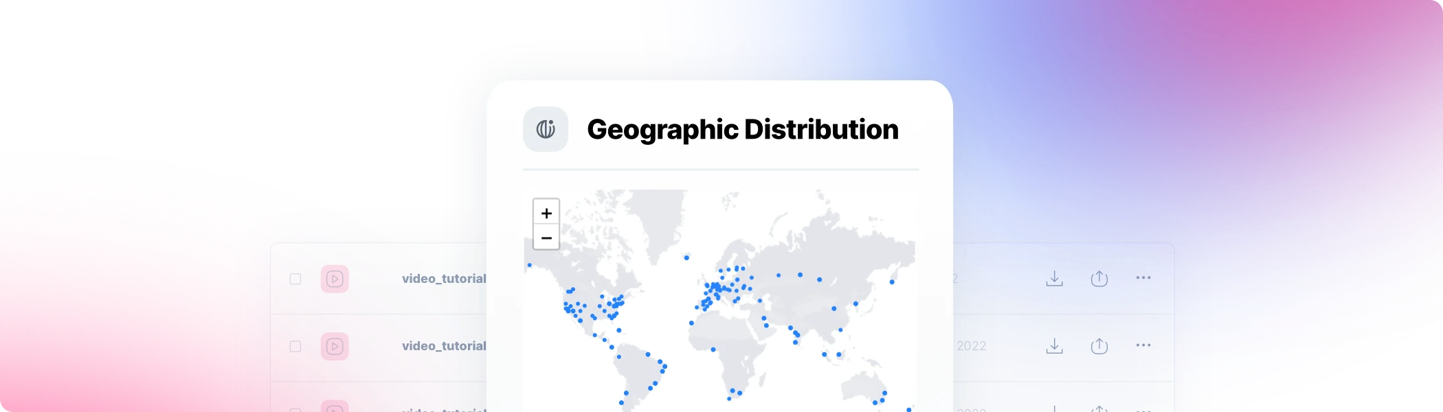 The Storj dashboard showing where an object is distributed